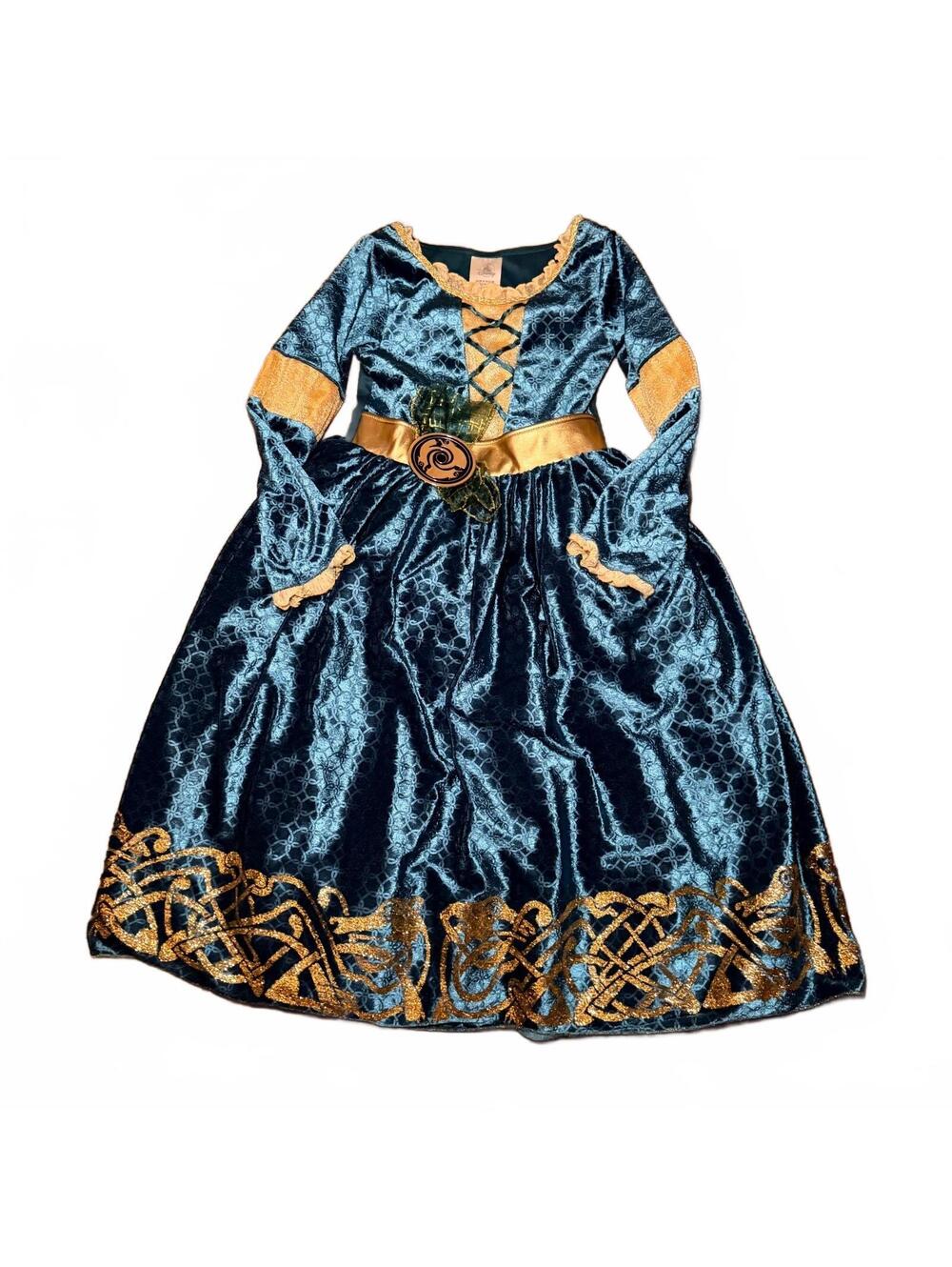 disney princess with blue and yellow dress | Toys | Disney Merida Style Gold Costume Size 6 Size:5X-Large- 10/12 Bella Hadid Proves Winter's rhinestone panel dress Glitter piece design offers a